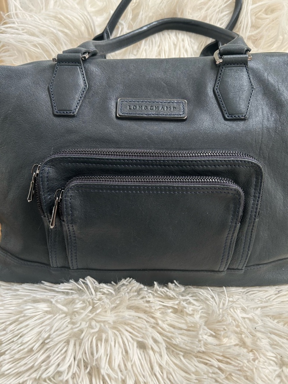Longchamp Black Vintage Leather Bag Excellent Condition. - Picture 4 of 15